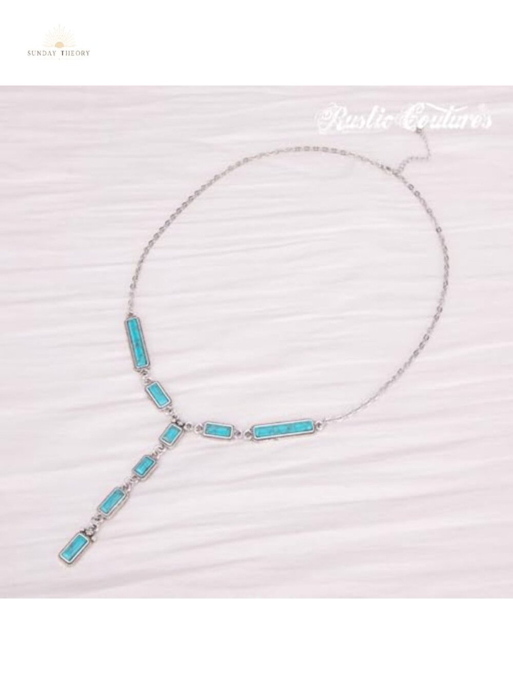 Vintage Oxidized Silver Turquoise Drop Pendant Necklace - Picture 4 of 6